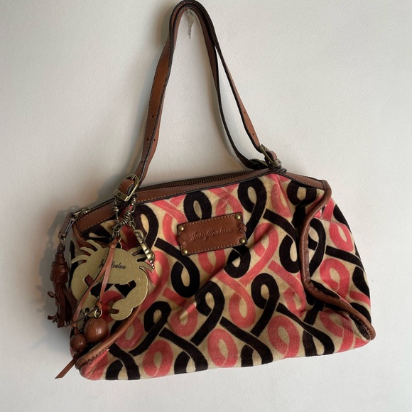 Juicy Couture Handbags - Juicy Couture MADGE Multi Pink Black Velour Purse